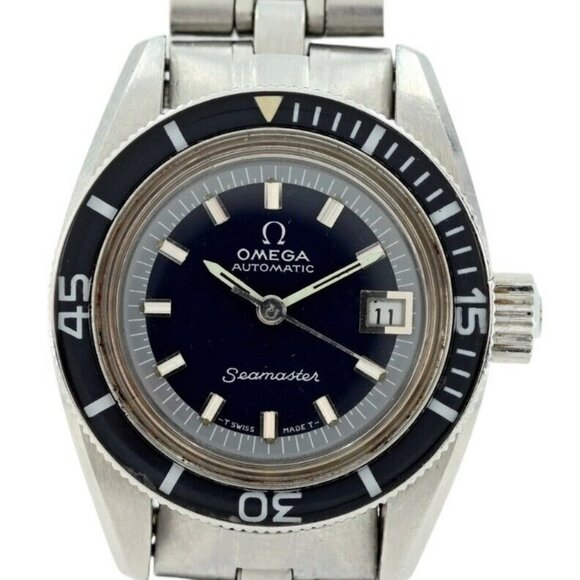 Rare Omega 25mm Ladies Seamaster Automatic Cal 681 Blue Dive Watch Ref: 566.024! - Picture 3 of 10